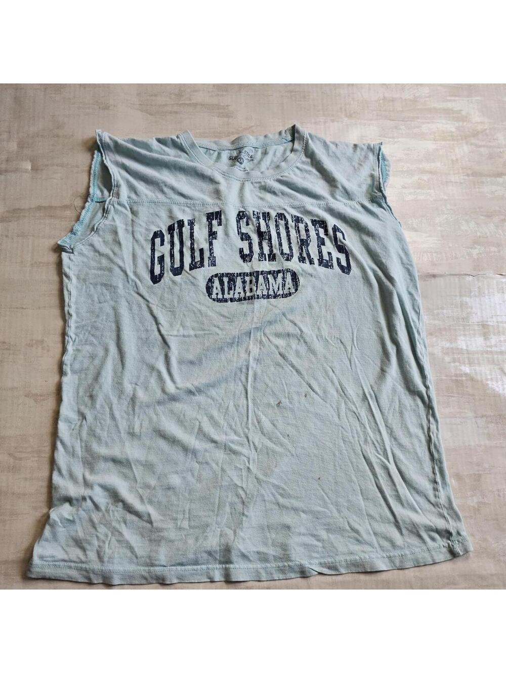 Surf Style Gulf Shores Alabama Muscle Tank Top Light Blue XXL